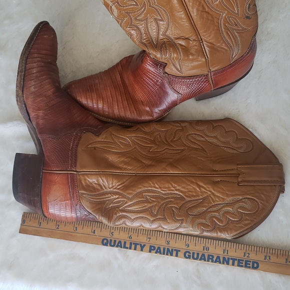 Justin Boots L 4520 Classic cowboy boots in tan and brown Women's Size 6.5 B. - Picture 12 of 14